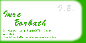 imre borbath business card